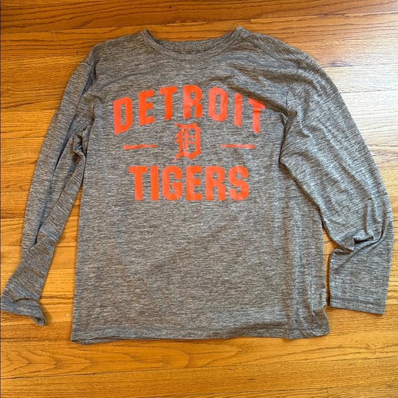 Detroit Tigers Men L Grey Long Sleeve Shirt Baseball MLB - Picture 1 of 3